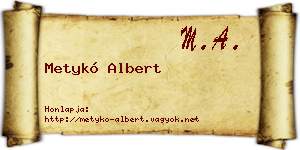 Metykó Albert névjegykártya